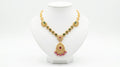 Royal Emerald & Ruby Gold Plated Pendant Necklace